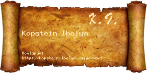 Kopstein Ibolya névjegykártya